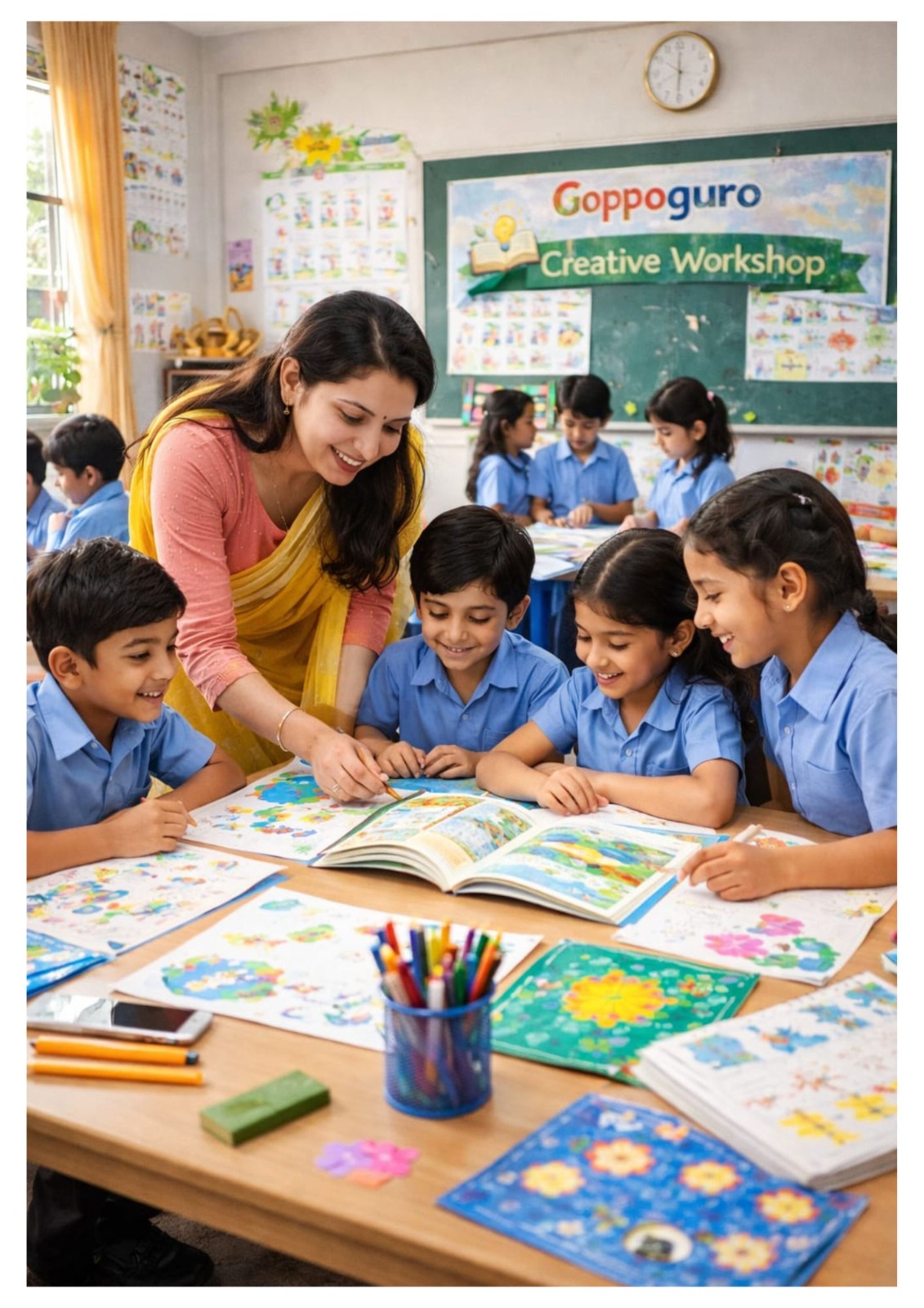 Children engaged in creative activity